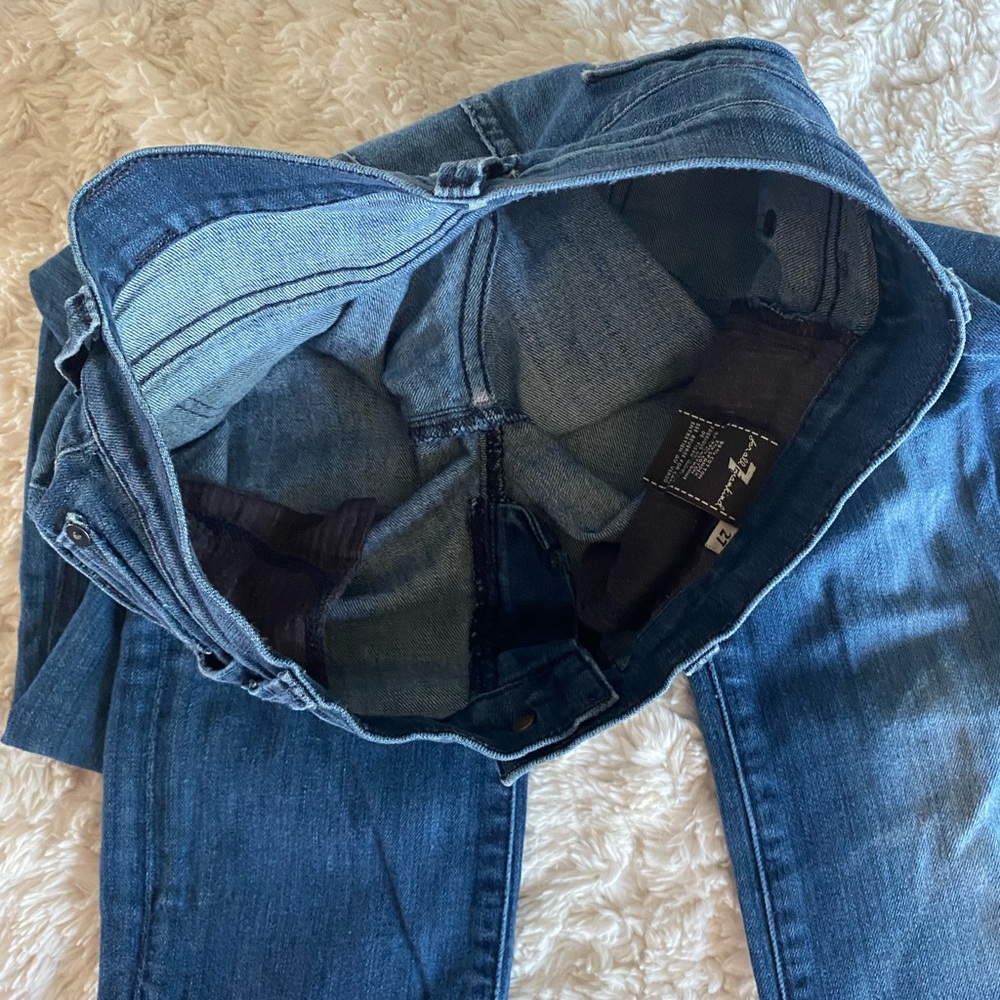 7 For All Mankind Womens Straight Leg Jeans Blue Medium Wash Denim Size 27 - Picture 5 of 8